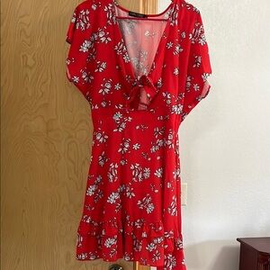 Floral Red Dress